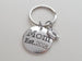 Mom Est. 2018 Disc Keychain with Baby Feet Charm; Mother's Keychain