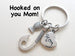 Mom Fish Hook Keychain with Little Fish Charm