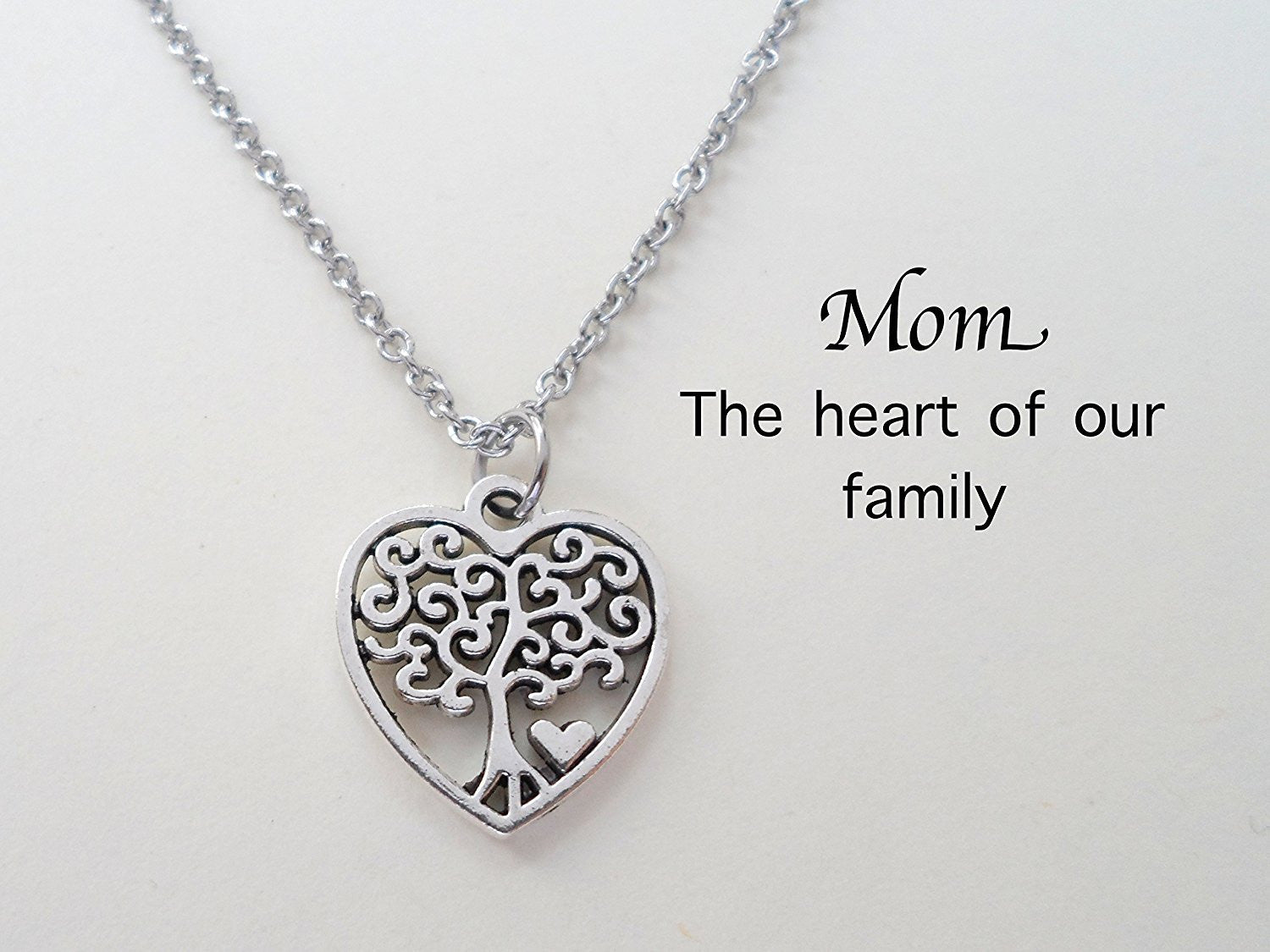 Mom heart pendant necklace top
