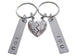 Mother Daughter Connecting Heart Keychain Set, With Engraved I Heart U Tags