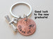 Class of 2023 Engraved Good Luck Penny Keychain with Graduate Scroll Charm, Graduation Keychain
