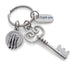 Key, Dinner Plate & Thank You Charm Keychain, Food Server, School Lunch Serving Staff Appreciation