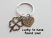 "My Love" Bronze Clover Keychain - Lucky to Have Found You; Couples Keychain