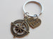 "My Love" Bronze Compass Keychain - I'd Be Lost Without You; Couples Keychain