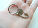 "My Love" Bronze Fish Hook Keychain - I'm Hooked on You; Couples Keychain