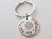 My Sunshine Keychain, Small Sun You Are My Sunshine Saying Charm Keychain