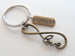 Bronze Infinity Love Charm Keychain with Forever Tag, Couples Keychain