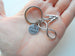 Infinity Symbol Keychain with ASL I Love You Hand Charm & Disc Engraved with "Forever & Always", Couples Keychain