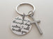 Cross Charm Keychain with Encouraging Saying Disc Charm "When You Go Through Deep Waters I will Be With You", Religious Keychain Gift, Christian Keychain