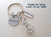 Employee Appreciation Gifts • Optician Charm Keychain with Eye Glasses & "Thank You" Tag by JewelryEveryday w/ "Thanks for being a part of our team" Card