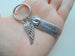 Daddy's Little Angel Engraved Keychain, Baby Memorial Keychain, Wing Charm and Baby Feet Charm