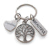 Tree Charm Keychain with Grandma Heart & Beautiful Charm, Grandmother's Keychain
