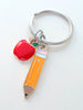 Pencil & Apple Charm Keychain for Teachers from Jewelry Everyday