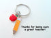Pencil & Apple Charm Keychain for Teachers from Jewelry Everyday
