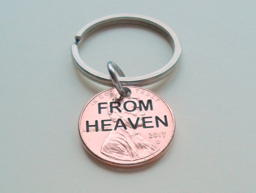 Penny From Heaven Penny Keychain, Engraved Penny Keychain
