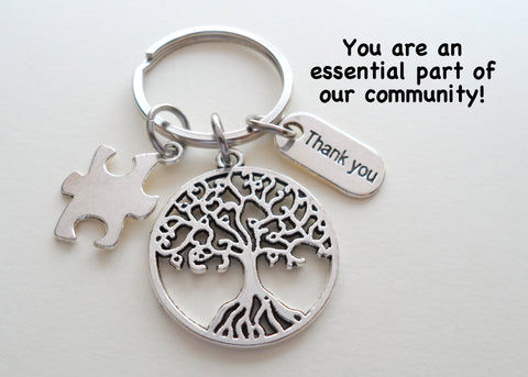 JewelryEveryday Volunteer Appreciation Gifts | Thank You Silver Clock Keychain by JE Silver 50+