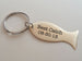 Custom Engraved Brass Fish Tag Keychain, Fisher's Keychain, Couples Anniversary Keychain Gift