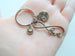Bronze Infinity Love Charm Keychain with Pinky Promise & Heart Charm, Couples Keychain