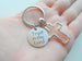 Small Cross Keychain with Disc Engraved "Trust in the Lord", Religious Christian Keychain