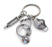 Medical Professional Charm Keychain, Nurse Appreciation Keychain With Stethoscope & Syringe & Face Mask Charm