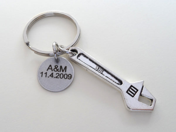 Custom Wrench Keychain - Couples Anniversary Gift Keychain - My Guy Can Fix Anything