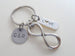 Love Tag with Infinity Symbol Keychain - You and Me for Infinity; Couples Keychain, Custom Engraved Tag Option