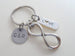 Love Tag with Infinity Symbol Keychain - You and Me for Infinity; Couples Keychain