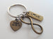 Love Tag with Bronze Infinity Symbol Keychain - You and Me for Infinity; Couples Keychain