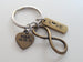 Love Tag with Bronze Infinity Symbol Keychain - You and Me for Infinity; Couples Keychain, Custom Engraving Options