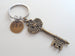 Custom Engraved Bronze Key Charm Keychain - You've Got the Key to My Heart; Couples Keychain