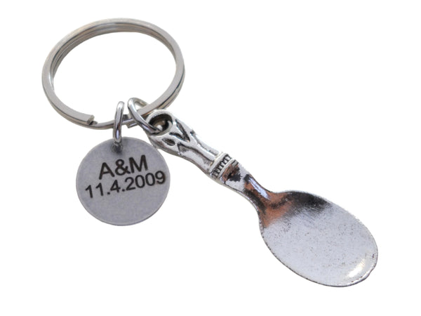 Spoon Keychain - My Favorite Spoon, Charm Keychain, Custom Engraved Tag Option