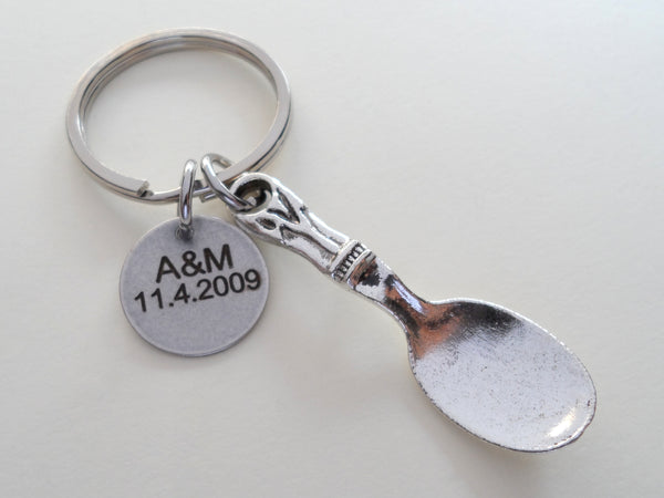 Spoon Keychain - My Favorite Spoon, Charm Keychain, Custom Engraved Tag Option