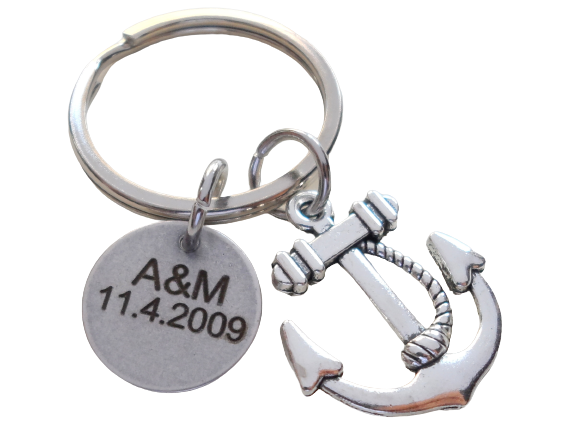 Anchor Keychain - You're The Anchor In My Life; Couples Keychain, Custom Engraved