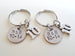 10 Year Anniversary Gift • Double Keychain Set 2011 Dime Keychains w/ Number 10 Charm by Jewelry Everyday