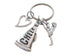 Cheerleader Keychain with Cheer Megaphone and Heart Charm, Gift for Cheerleader or Cheer Coach