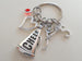 Cheerleader Keychain with Cheer Megaphone and Heart Charm, Gift for Cheerleader or Cheer Coach