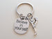 Believe in Yourself and Cheerleader Keychain, Cheerleading Encouragement Gift