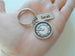 Silver Clock Charm Keychain with Custom Engraved Tag, Employee, Volunteer Appreciation Gifts