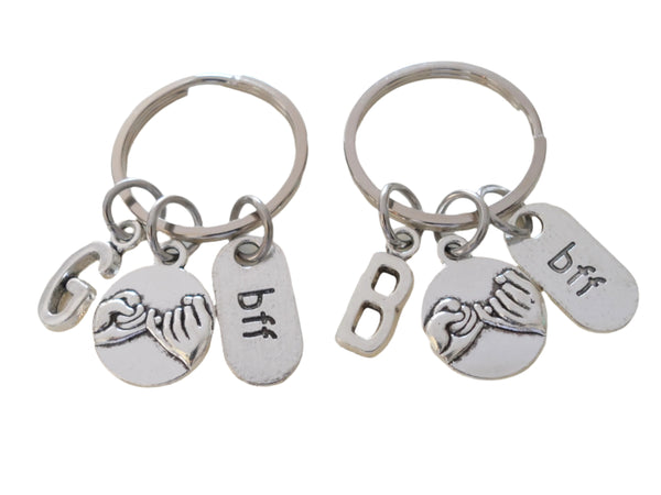 Double BFF Pinky Promise Keychains; Hand Bag Charm, Promise Gift, Best Friends Keychains