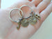 Double Bronze Pinky Promise Charm Keychains; Couple Keychains, Promise Gift with Letter Charm Option