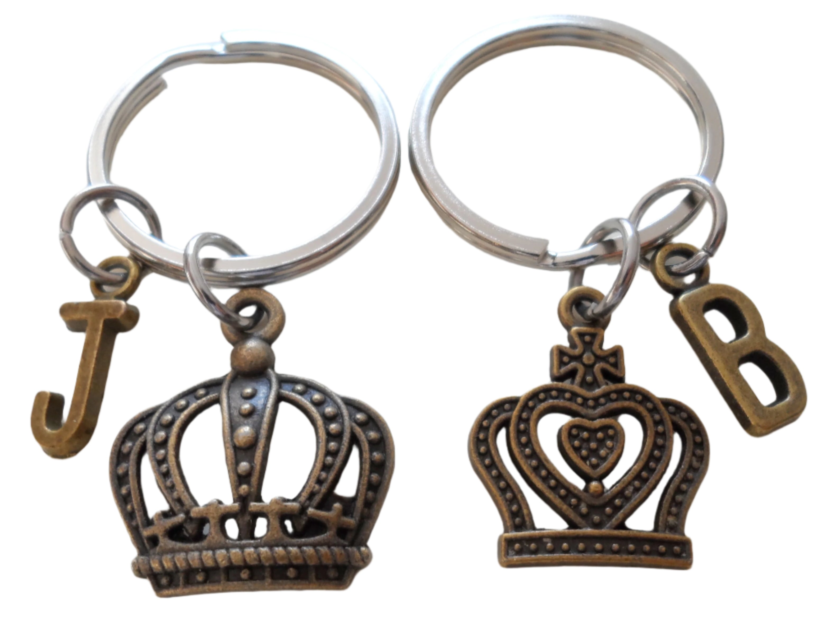 Bronze King and Queen Crown Keychain Set – JewelryEveryday