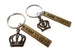 Personalized & Matching King & Queen Crown Couples Keychain in Bronze | Jewelry Everydayc