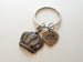 Bronze King and Queen Crown Keychain Set - King & Queen; Couples Keychain Set