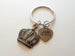 Personalized & Matching King & Queen Crown Couples Keychain in Bronze | Jewelry Everydayc