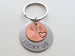 Custom Engraved Steel Disc Keychain Layered with Penny and Heart Around Year, Personalized Option