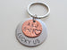 Custom Engraved Steel Disc Keychain Layered with Penny and Heart Around Year, Personalized Option