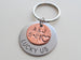 "Lucky Us" Steel Disc Keychain Layered with Penny and Stamped Heart Around Year, Hand Stamped Keychain, Personalized Option