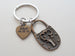 Personalized & Matching Couples Lock & Key Keychain Set w/ Customizable Heart Tag