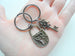 Bronze Scroll Lock and Key Keychain Set - You've Got the Key to My Heart; Couples Keychain Set