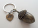 Large Bronze Acorn Keychain - Peter Pan's Kiss; 8 Year Anniversary Gift